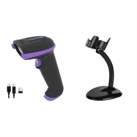 B0cw35zh5q Tera Wireless 2-in-1 Barcode Scanner With Battery Indicator 5100e Purple