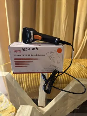 Nls-hr12 Tera New Lot Of 2 Wireless Barcode Scanner With Stand And Newland