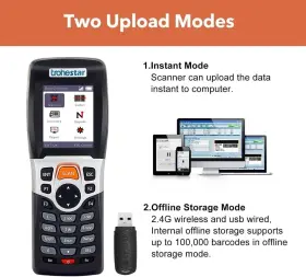 N4-1d Trohestar Wireless Barcode Scanner 2.4ghz Rf For Store Warehouse N4 Grey #3