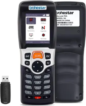 N4-1d Trohestar Wireless Barcode Scanner 2.4ghz Rf For Store Warehouse N4 Grey