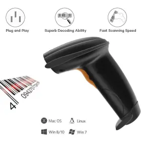 Unideeply 767775418088 1d Wired Bar Code Scanners Readers For Computers Pc Usb Cable Laser Barcode Hand #3