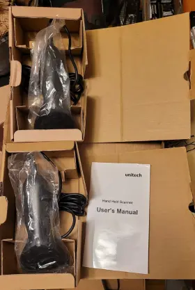 Ms180-1ubg Unitech Lot Of 2 - Usb Barcode Scanner New Open Box