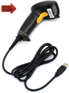 Wonenice 705353493911 Usb Laser Barcode Scanner Wired Handheld Bar Code Reader Black