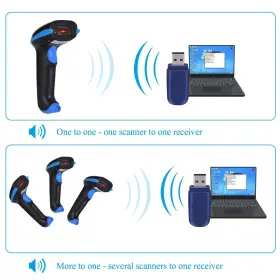 Wonenice 957546805320 Barcode Scanner Wireless 2in1 2.4ghz Usb 2.0 Wired Handheld Bar Code #2