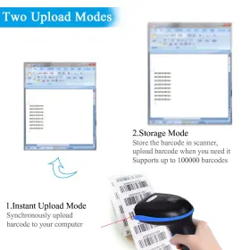 Wonenice 957546805320 Barcode Scanner Wireless 2in1 2.4ghz Usb 2.0 Wired Handheld Bar Code #3