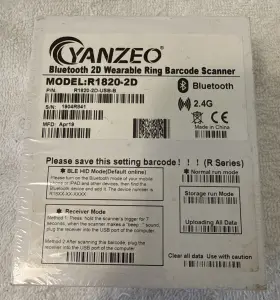 R1820-2d Yanzeo Bluetooth 2d Wearable Ring Barcode Scanner Model