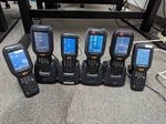 Preowned Datalogic Handheld Barcode Scanner With Spare Battery Charging Slot Set. Fixed Price $500.00.