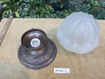 Vintage Antique Victorian Brass Glass Flush Mount Pendant 101024. Fixed Price $199.00.