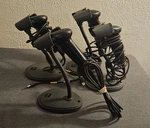 Lot Of 4 Honeywell Barcode Scanners With Desk Stand Model 1300G. Fixed Price $40.00.