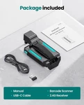 1D 2D Bluetooth Barcode Scanner Portable Back Clip, Usb Wired And 2.4G Wireless. Fixed Price $34.99.