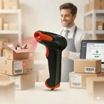 Tera D5100 Wireless 1D/2D Qr Barcode Scanner Bluetooth Orange Tested Works. Fixed Price $29.95.