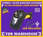Zebra/symbol LS3408 Warehouse Rugged Laser Barcode Scanner, W/ Usb Cable!. Fixed Price $189.99.