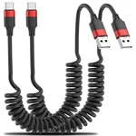 Coiled Cable For Car, 2 Pack Type Fast Charging,usb To. Fixed Price $14.62.