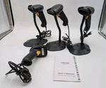 Set Of 4 Agptek SC-37 Bar Code Scanners W/ Manual & Stands. Fixed Price $29.99.
