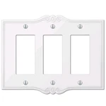 Amerelle Decor 3 Gang Charleston White Toggle Switch Wall Plate Southern Country. Fixed Price $9.34.